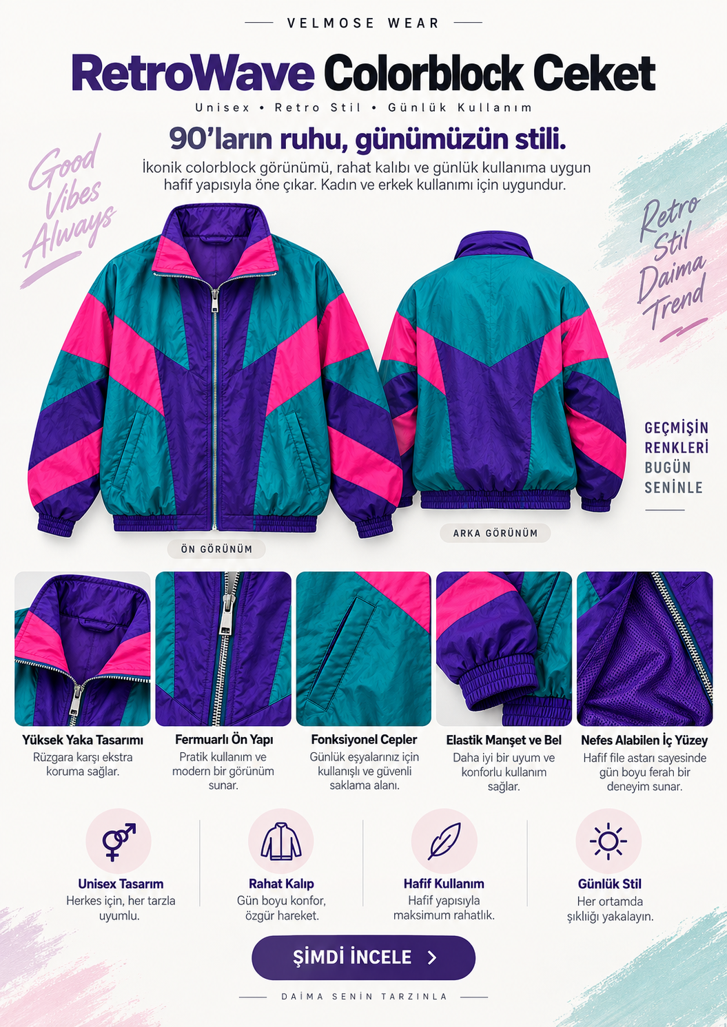 Velmose 90’s RetroWave Ceket